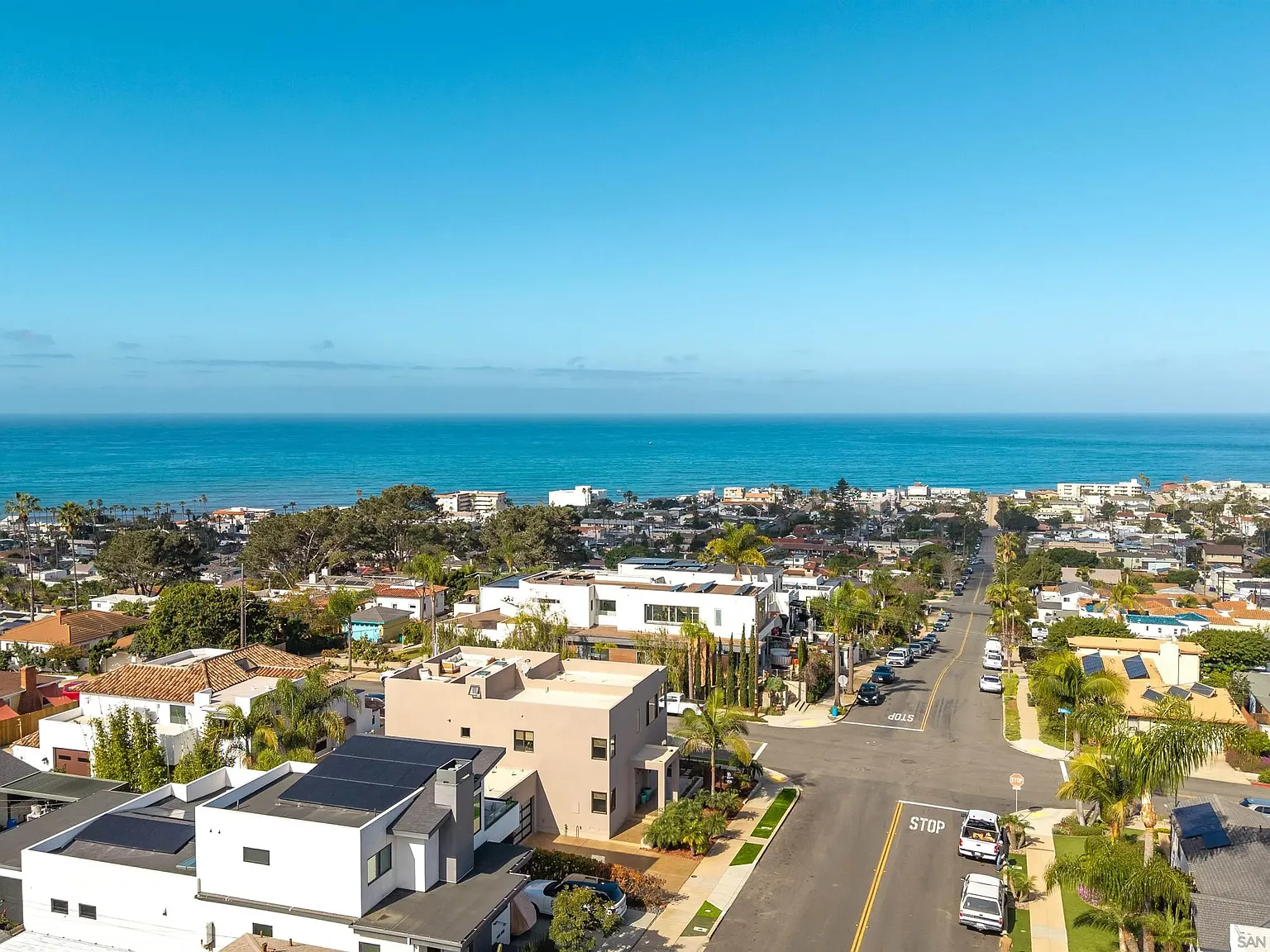 Ocean views from the residential neighborhood near 4593 Coronado Avenue