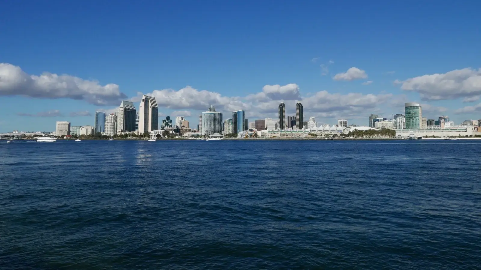 Panoramic view of downtown San Diego skyline and waterfront